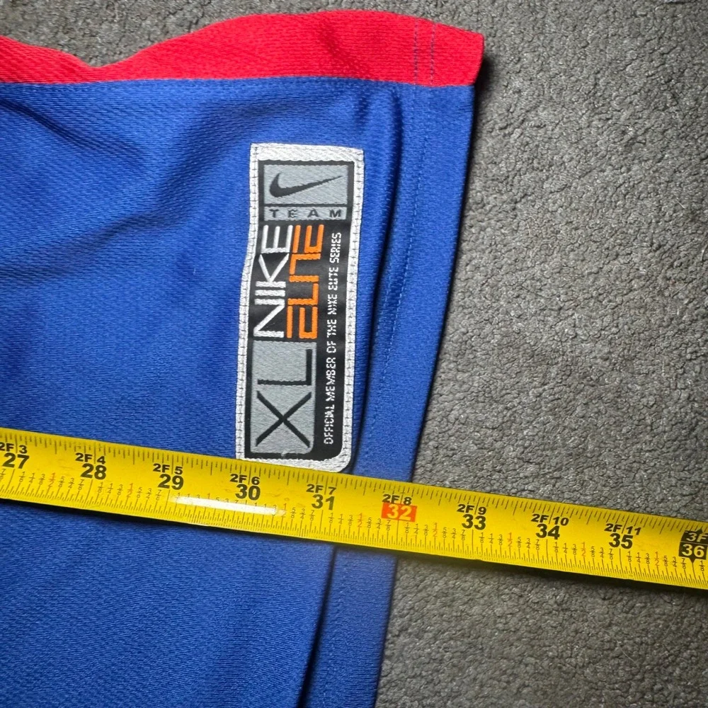 Nike Elite Kansas Jayhawks Basketball Jersey Mens XL Blue Red Number 5 NCAA